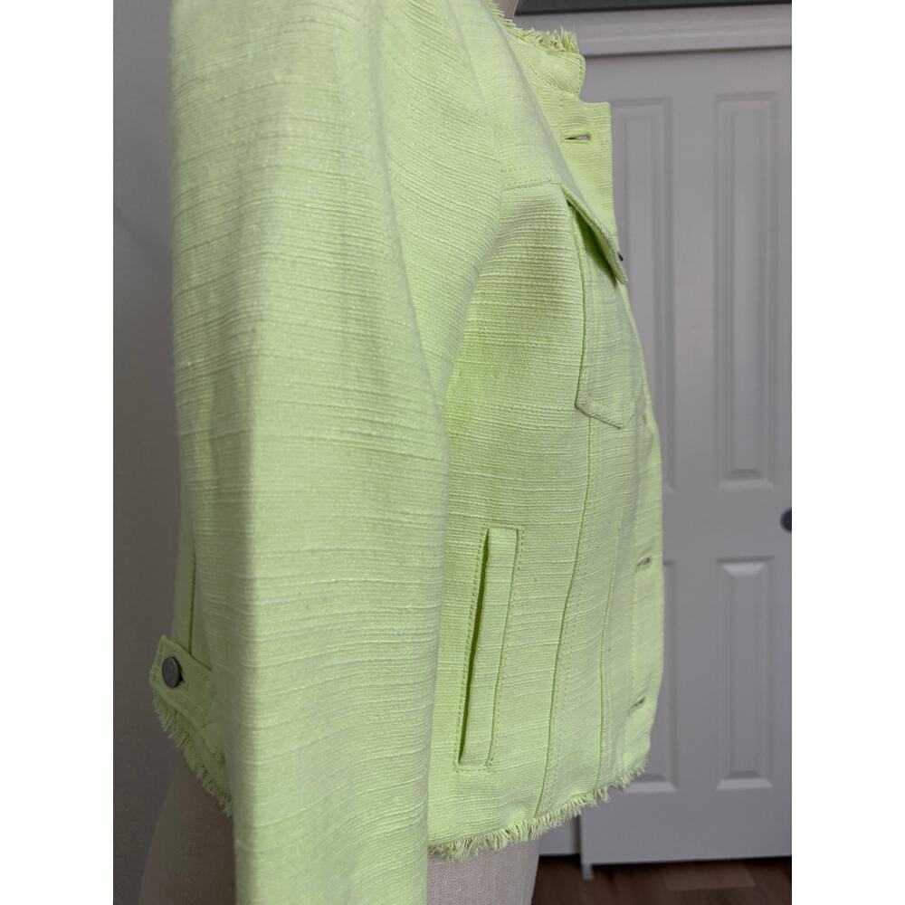 Banana Republic - NWT Bright Green Tweed Jacket Size 2 - Picture 3 of 11